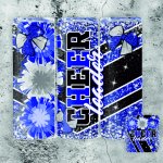 Tumbler Cup 20oz - blau schwarz - "Cheerleader"